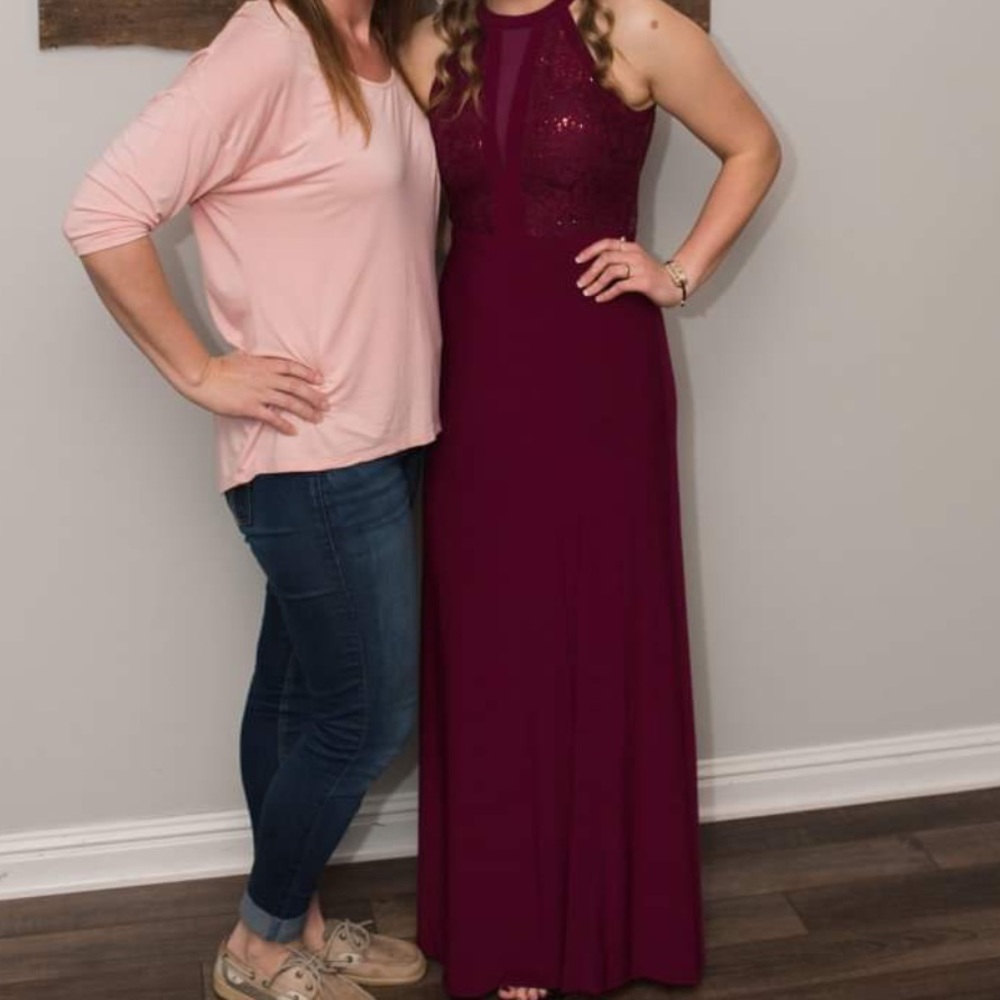 Maroon prom dress
